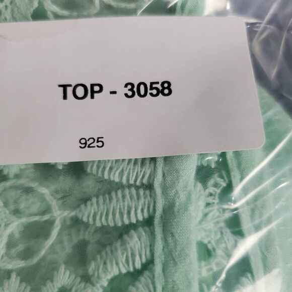 Suzanne Betro Women’s Top XL Mint Green Sleeveless Crochet Lace Overlay Boho - Picture 8 of 8